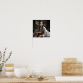 Serene reflecties: een boeiende Chinese meisje con Poster (Keuken)