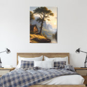 Serene Refuge Stretched Canvas Afdruk (Insitu (Slaapkamer))