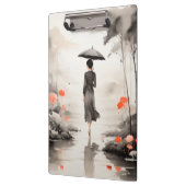 Serene regenpad-kunst met bloemaccenten klembord (Links)