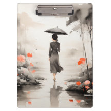 Serene regenpad-kunst met bloemaccenten