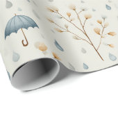 Serene Regentuin Bloemmotief (10) Cadeaupapier (Rol Hoek)