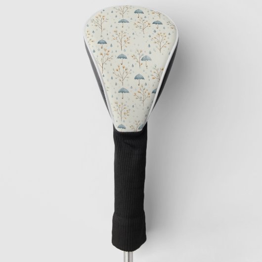 Serene Regentuin Bloemmotief (10) Golfheadcover (Voorkant)