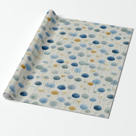 Serene Regentuin Bloemmotief (2) Cadeaupapier (Uitgerold)