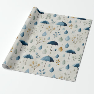 Serene Regentuin Bloemmotief (3) Cadeaupapier