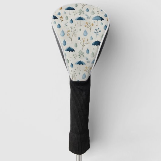 Serene Regentuin Bloemmotief (3) Golfheadcover (Voorkant)