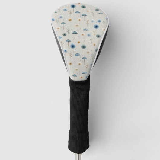 Serene Regentuin Bloemmotief (8) Golfheadcover (Voorkant)