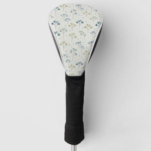 Serene Regentuin Bloemmotief (9) Golfheadcover (Voorkant)