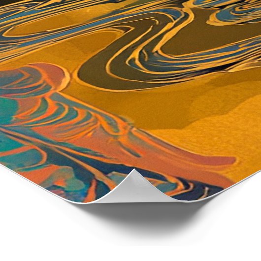 Serene Rinpa Kat | Japans Goud Zen Poster (Hoek)