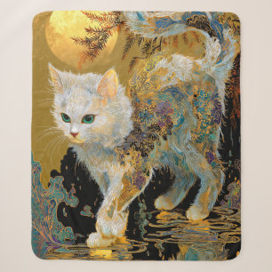 Serene Rinpa Kat Japanse Gouden Zen Sherpa Deken