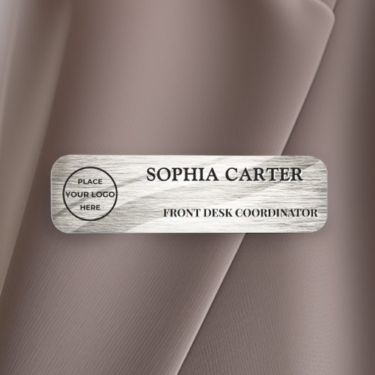 Serene Ripple Silver Custom Naamplaatje