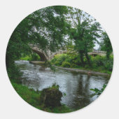 Serene River Elwy and St. Asaph Bridge Ronde Sticker (Voorkant)