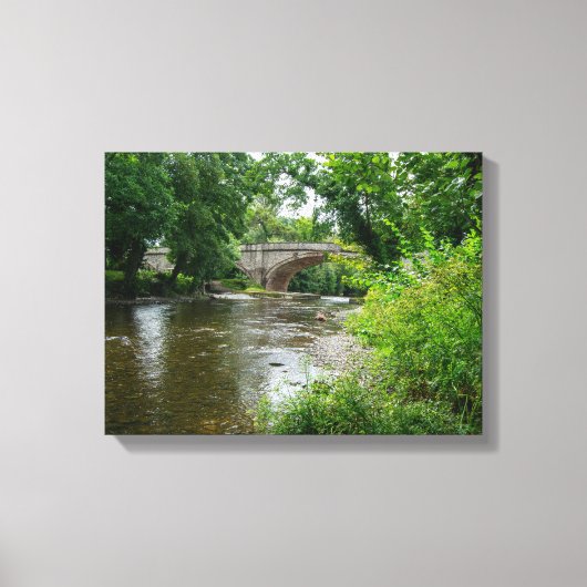 Serene River Elwy & Bridge St. Asaph Canvas Afdruk (Voorkant)