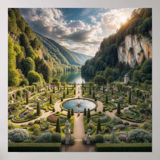 Serene River Garden - Natuur Majesteit en Elegant Poster (Voorkant)