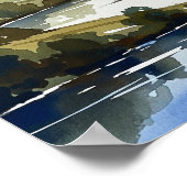 Serene River Landscape Waterverf Poster (Hoek)