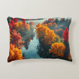 Serene River Shore Reflection Nature Art Accent Kussen