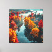 Serene River Shore Reflection Nature Art Canvas Afdruk (Voorkant)