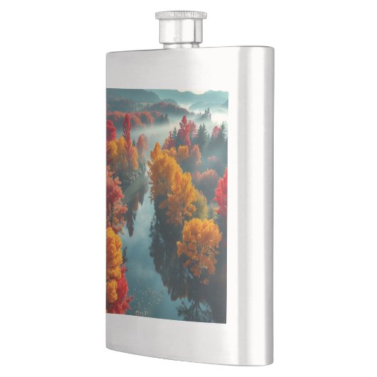 Serene River Shore Reflection Nature Art  Flacon (Links)