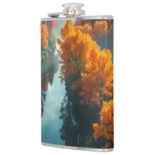 Serene River Shore Reflection Nature Art  Heupfles (Links)