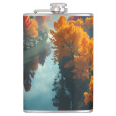 Serene River Shore Reflection Nature Art Heupfles (Voorkant)