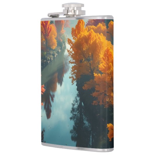 Serene River Shore Reflection Nature Art Heupfles (Links)