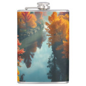 Serene River Shore Reflection Nature Art  Heupfles (Voorkant)