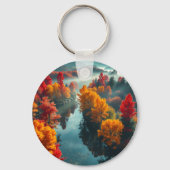 Serene River Shore Reflection Nature Art Sleutelhanger (Voorkant)