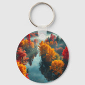 Serene River Shore Reflection Nature Art Sleutelhanger (Achterkant)