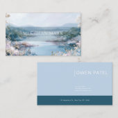 Serene River Valley Landschap Floral Gold Visitekaartje (Voorkant / Achterkant)