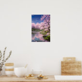 Serene River's Blossom Embrace Poster (Keuken)