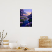 Serene River's levendige Serenade Poster (Keuken)