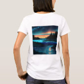 Serene Riverscape Minimalist T-shirt (Achterkant)
