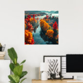 Serene rivieroeverreflectie Natuurkunst Poster (Thuiskantoor)