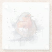 Serene Robin Glazen Onderzetter (Achterkant)