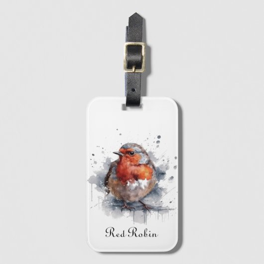 Serene Robin, op maat Bagagelabel (Voorkant (verticaal))