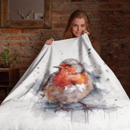 Serene Robin, op maat Fleece Deken