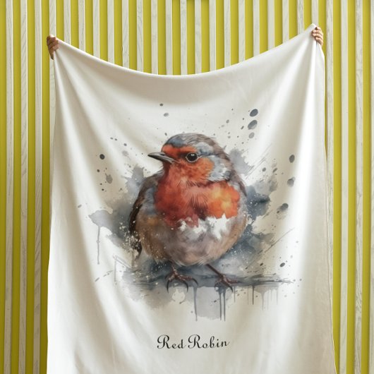 Serene Robin, op maat Fleece Deken