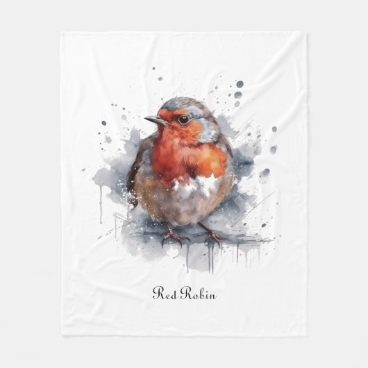 Serene Robin, op maat Fleece Deken (Voorkant)