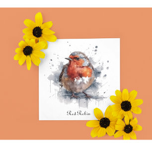 Serene Robin, op maat gemaakt Notitiekaartje