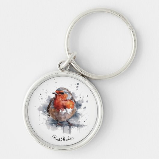 Serene Robin, op maat gemaakt Sleutelhanger (Voorkant)