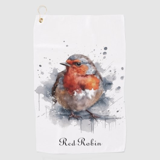 Serene Robin, op maat Golfhanddoek (Voorkant)