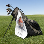 Serene Robin, op maat Golfhanddoek (Groen)