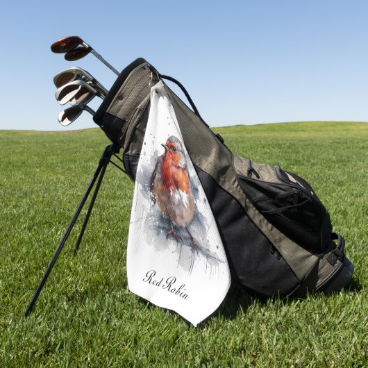 Serene Robin, op maat Golfhanddoek (Groen)