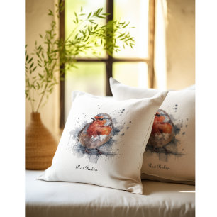 Serene Robin, op maat Kussen