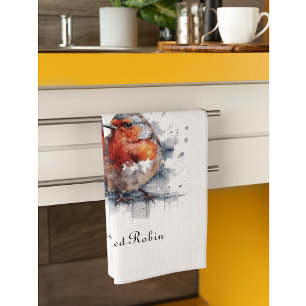 Serene Robin, op maat Theedoek