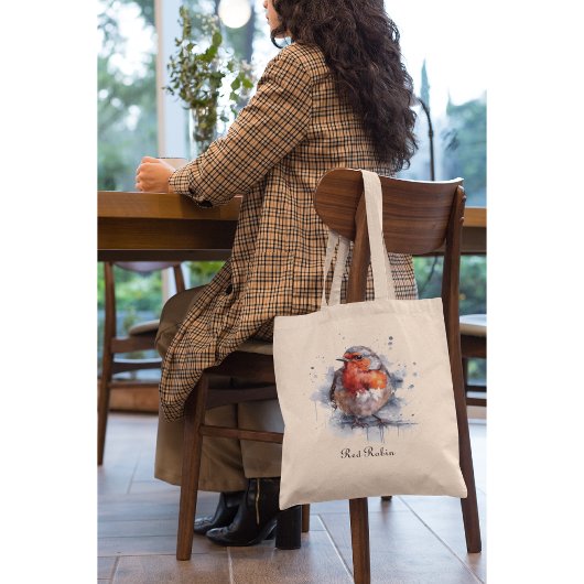 Serene Robin, op maat Tote Bag