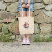 Serene Robin, op maat Tote Bag