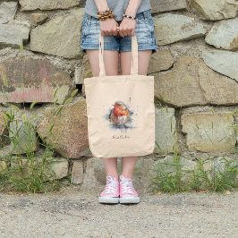 Serene Robin, op maat Tote Bag