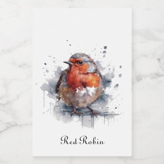 Serene Robin, op maat Voedselcontainer Etiket (Enkel label)