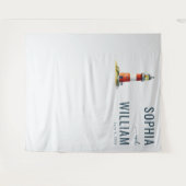 Serene Rode Minimalistische Vuurtoren Wandkleed (Voorkant (horizontaal))