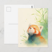Serene Rode Panda in Zonnig Bamboebos Briefkaart (Voorkant / Achterkant)